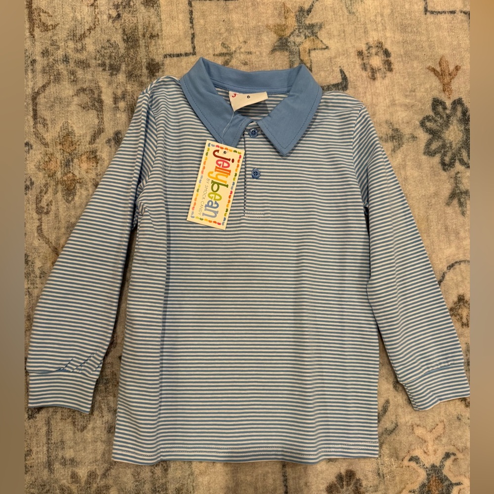 Jelly Beans Kids Polo with Blue Stripes